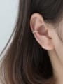 thumb 925 Sterling Silver Rhinestone Round Minimalist Ear Cuff Earring 3