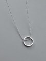 thumb 925 Sterling Silver Geometric Minimalist Bead Chain Necklace 0