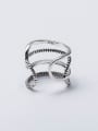 thumb 925 Sterling Silver Vintage Simple Thin line Multilayer Stackable Ring 1