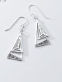 thumb 925 Sterling Silver Triangle Vintage Hook Earring 1
