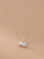 thumb 925 Sterling Silver Cubic Zirconia Bowknot Minimalist Necklace 4