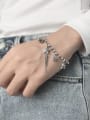 thumb Vintage Sterling Silver With Antique Silver Plated Vintage Round Beads  Chain Bracelets 1