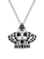 thumb 925 Sterling Silver Cubic Zirconia Vintage Crown Pendant 4