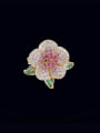 thumb Brass Cubic Zirconia Flower Cute Brooch 0