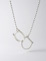 thumb 925 Sterling Silver Simple and hollow geometric Necklace 0