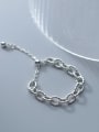 thumb 925 Sterling Silver Hollow Geometric  Chain Minimalist Band Ring 0