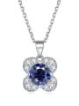 thumb 925 Sterling Silver Birthstone Flower Dainty Necklace 4