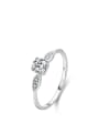 thumb 925 Sterling Silver Cubic Zirconia Square Dainty Band Ring 0