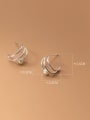 thumb 925 Sterling Silver Imitation Pearl Geometric Minimalist Stud Earring 2