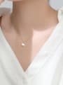 thumb 925 Sterling Silver Shell Beige  Simple heart pendant Necklace 2