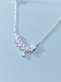 thumb 925 Sterling Silver Cubic Zirconia  Leaf Dainty Pendant Necklace 3