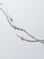 thumb 925 Sterling Silver  Minimalist Double Layer Chain Anklet 1