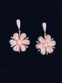 thumb Brass Cubic Zirconia Flower Dainty Cluster Earring 0