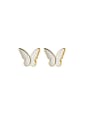 thumb 925 Sterling Silver Shell Butterfly Minimalist Stud Earring 3