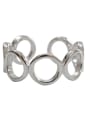 thumb 925 Sterling Silver Hollow  Round Minimalist  Free Size Band Ring 4