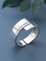 thumb 925 Sterling Silver width  Letter Minimalist free size Ring 2