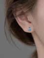 thumb 925 Sterling Silver Enamel Moon Cute Stud Earring 1