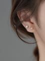 thumb 925 Sterling Silver Crystal Geometric Minimalist Stud Earring 3