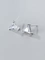 thumb 925 Sterling Silver Cubic Zirconia  Triangle Minimalist Threader Earring 3