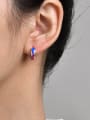thumb Stainless steel Enamel Geometric Minimalist Huggie Earring 3