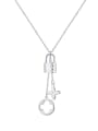 thumb 925 Sterling Silver Cross Minimalist Tassel Necklace 3