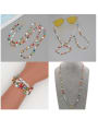 thumb Stainless steel Imitation Pearl Multi Color Acrylic Letter Bohemia  Hand-woven Necklace 2
