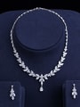 thumb Brass Cubic Zirconia Luxury Earring and Necklace Set 1