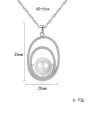 thumb 925 Sterling Silver Freshwater Pearl Fashion zircon oval pendant  Necklace 4