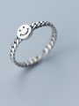 thumb 925 Sterling Silver Face Minimalist Band Ring 0