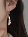 thumb 925 Sterling Silver Cubic Zirconia Heart Minimalist Hook Earring 1