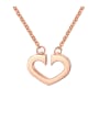 thumb Titanium Smooth Hollow Heart Necklace 3