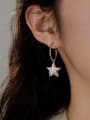 thumb 925 Sterling Silver Pentagram Vintage Hook Earring 1