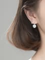 thumb 925 Sterling Silver Shell Flower Cute Stud Earring 1