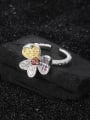thumb 925 Sterling Silver Cubic Zirconia Flower Cute Band Ring 3