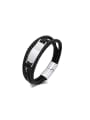 thumb Stainless steel Artificial Leather Weave Hip Hop Set Bangle 0