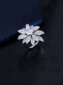 thumb Copper With Cubic Zirconia Fashion Flower Statement Free Size Rings 4