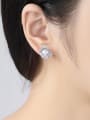 thumb 925 Sterling Silver Freshwater Pearl White Irregular Vintage Stud Earring 2