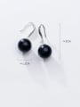 thumb 925 Sterling Silver Minimalist Round Pearl   Hook Earrings 2