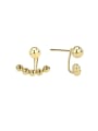 thumb Brass Bead Geometric Minimalist Stud Earring 0