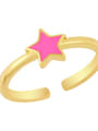 thumb Brass Enamel Star Minimalist Band Ring 1