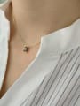 thumb 925 Sterling Silver Cubic Zirconia brown square Necklace 1