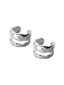 thumb 925 Sterling Silver Cubic Zirconia Geometric Minimalist Clip Earring 4