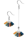 thumb 925 Sterling Silver Cubic Zirconia Multi Color Geometric Trend Hook Earring 3