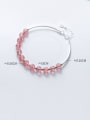 thumb 925 sterling silver Simple strawberry crystal  bracelet 3