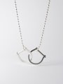thumb 925 Sterling Silver Simple and hollow geometric Necklace 2