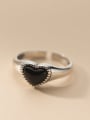 thumb 925 Sterling Silver Resin Heart Vintage Band Ring 2