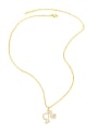 thumb Brass Cubic Zirconia Girl Trend Necklace 4