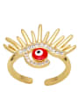 thumb Brass Enamel Cubic Zirconia Evil Eye Vintage Band Ring 4