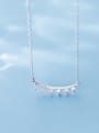 thumb 925 Sterling Silver Cubic Zirconia Triangle Minimalist Necklace 0