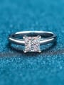 thumb 925 Sterling Silver Moissanite Geometric Classic Band Ring 2